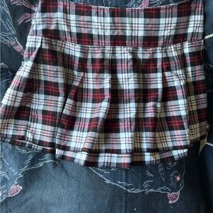 Tripp NYC Red and Black Plaid Mini Skirt